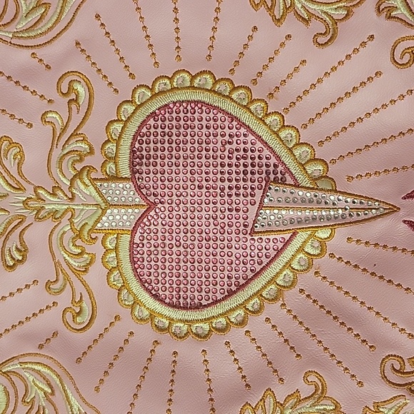 SugarThrillz Pink Embroidered Rhinestone Moto Jacket - Picture 3 of 3